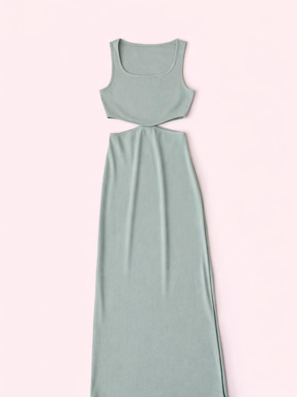 Scoop Neck Cutout Maxi Dress in Sage Green